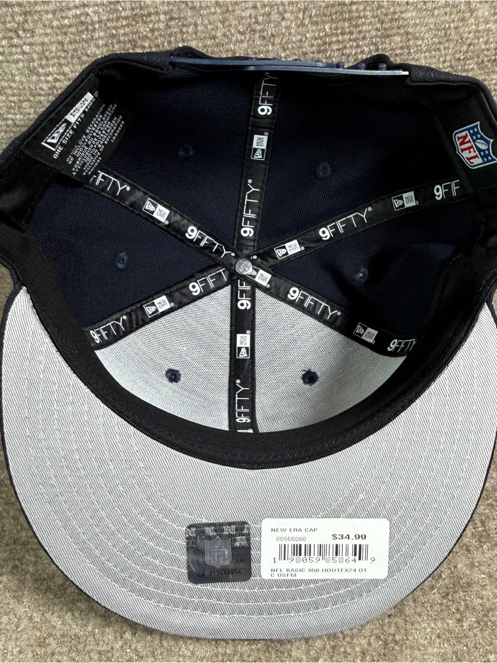 Houston Texans Hat New Era 9Fifty Navy Snapback Flat Bill Basic Essentials NWT